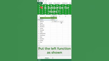 Extract first character in excel | Use of left Function | Extract initials from name