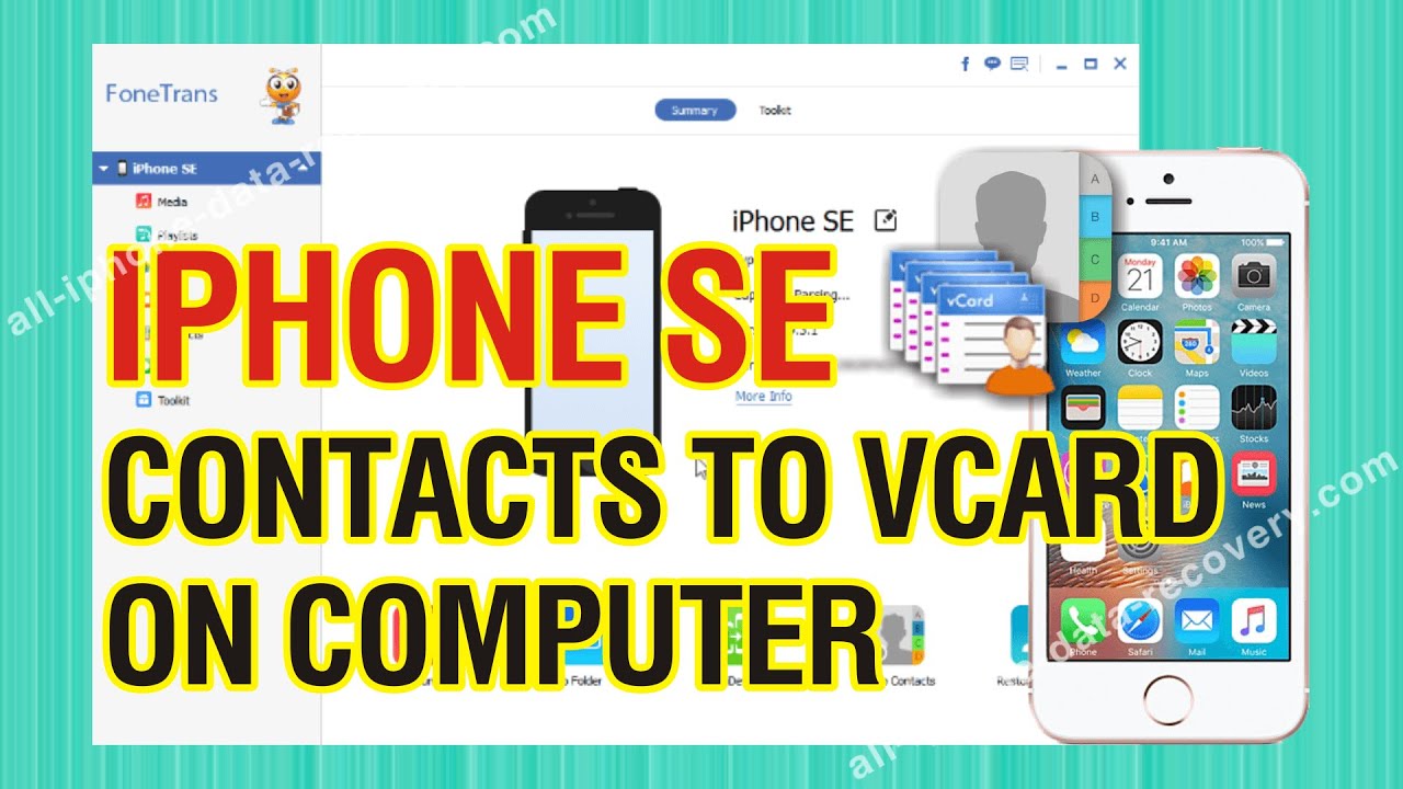How to Export iPhone SE Contacts to vCard (VCF Files) on Computer YouTube