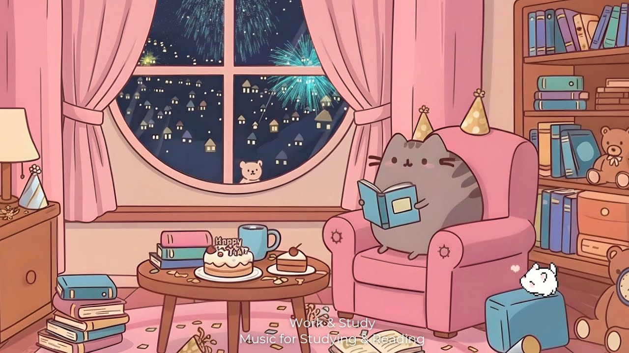 Pusheen's Enjoying New Year Night 2026 ❄️ Cozy Lofi for Study, Chill, Relax