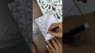 How to Draw Zentangle pattern #zentangle #pattern #lines #optical #illusion #easy #doodle #shorts