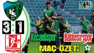 Kocaelispor 3-1 Balıkesirspor Maç Özeti - HD - 16/09/2021