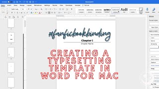 CREATING A TYPESETTING TEMPLATE IN WORD FOR MAC | #FANFICBOOKBINDING