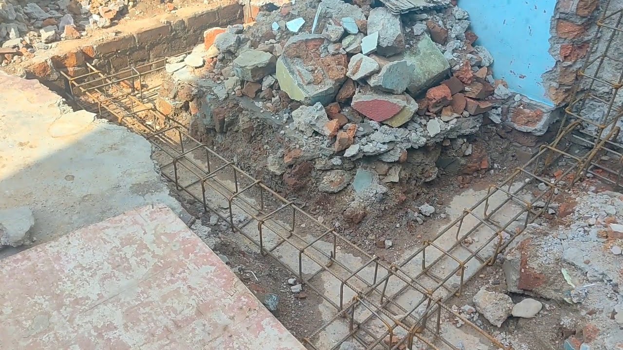 Plinth Beam Size for Small House | 4 nos Steel bar plinth and Colloum for House | House Construction