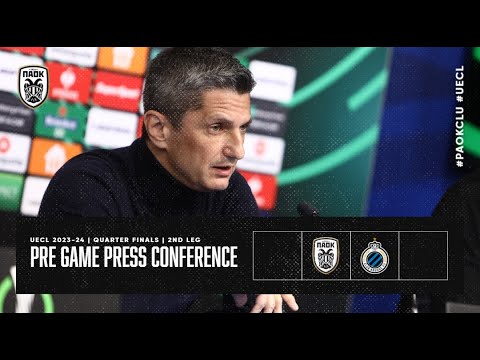 Pregame Press Conference:  PAOK FC  Vs Club Brugge – Live PAOK TV