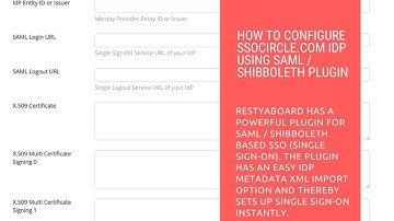 Restyaboard - How to Configure SSOCircle.com IdP using SAML / Shibboleth Plugin