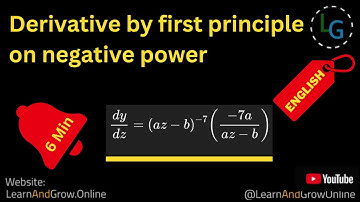 Derivative by First Principle on Negative Power | Class 11 & 12 English | Step-by-Step, (G12,C2,22)