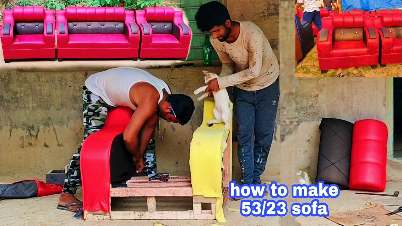 How to make 53/23 sofa set kese banaya jata hai 53 sofa set opopop YouTube