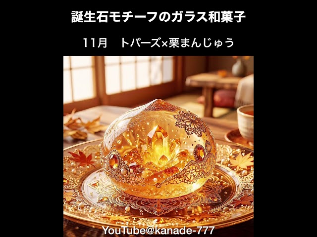【ASMR】10月から12月の誕生石ガラス和菓子カット｜Oct–Dec Birthstone Glass Wagashi Cutting #shorts #ガラス #asmr