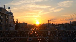 [For Relaxation] Beautiful Sunset with Trains in Tokyo | リラックスできる夕焼けと列車ー東京中野駅より西を望む