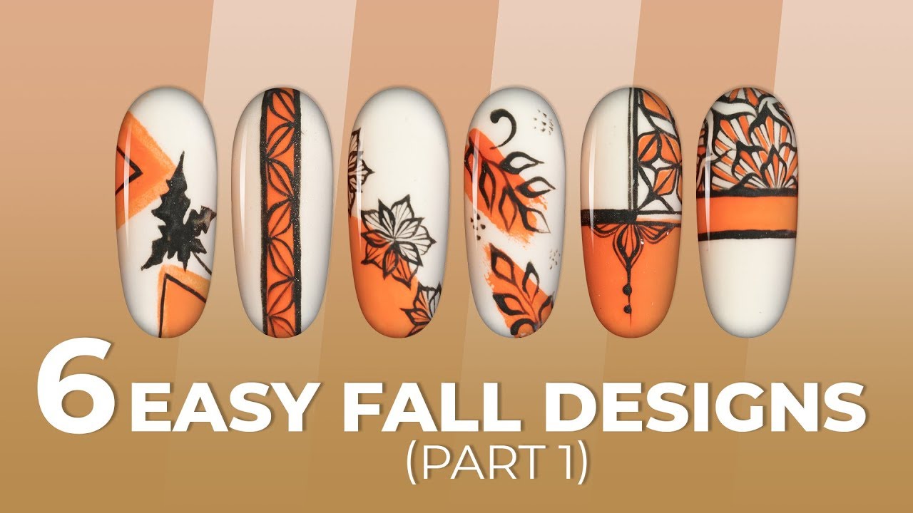 6 Quick & Easy Fall Nail Art Designs - Beginners #1 - LDS Lavis Dip ...