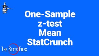 7.2.41 StatCrunch Single sample z-test for Population Mean - raw data