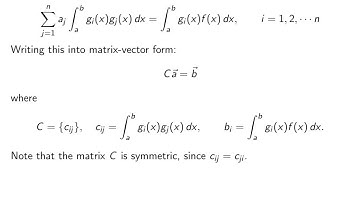 ch8 5. Least Squares Method for continuous functions. Wen Shen