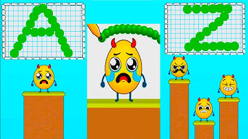 Draw Puzzle AaBbCcDdEe +123 and SMASH ANGRY EGGS ! ALPHABET in 4K