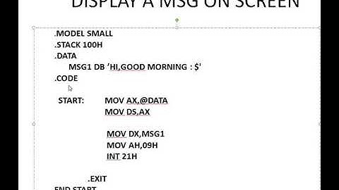 8086 microprocessor lab experiment 2 display message