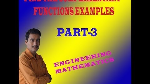 FIND THE COMPLIMENTARY FUNCTIONS EXAMPLES 3 || 15MAT21 (PART-4) || 15MATDIP (PART-18)