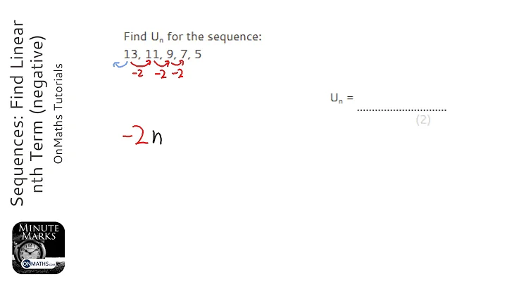 Sequences: Find Linear nth Term (negative) (U Notation) (Grade 4) - OnMaths GCSE Maths Revision