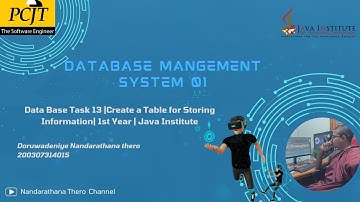 Data Base Task 13 |Create a Table for Storing Information| 1st Year | Java Institute