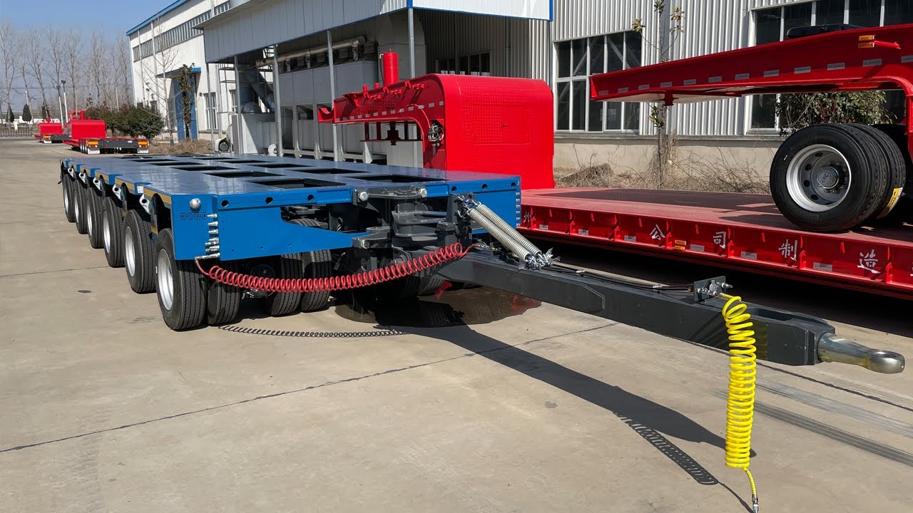 6 Axle Line Hydraulic Modular Trailers with Drawbar | HIPOTRUK - YouTube