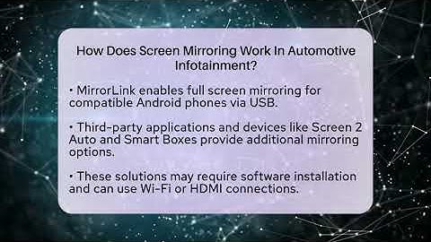 How Does Screen Mirroring Work In Automotive Infotainment? - Talking Tech Trends