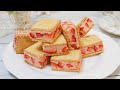 フレッシュいちごを使ったバターサンドビスケット Butter sand with fresh strawberries