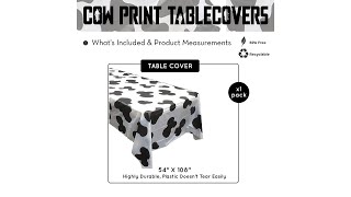 Discount Party Supplies - Cow Table Covers
