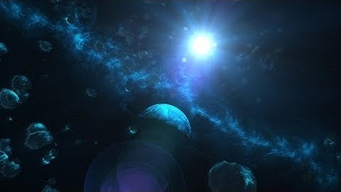 Flying Through Asteroids and Blue Planet to Space Nebula and Star | Motion Graphics - Videohive