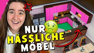 Sims 4, aber ich darf nur die HÄSSLICHSTEN Möbel benutzen 😭😂 Bau Challenge Nesmeralda