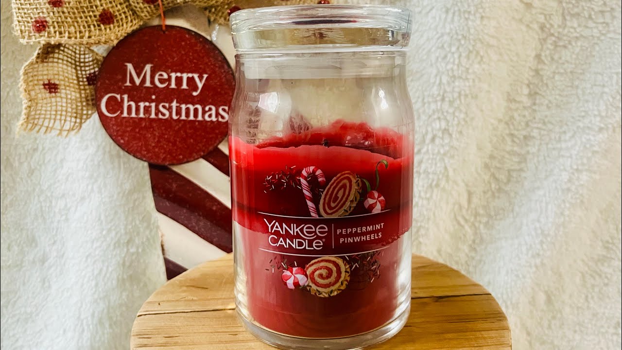 Yankee Candle Peppermint Pinwheels Postburn Candle Review 