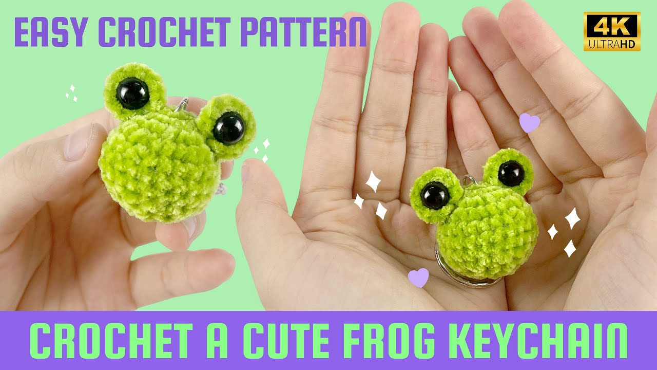 How to crochet cute frog keychain - Easy crochet for beginners