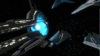Mass Effect Alliance Dreadnought Fleet Reporting in - Blender Animation