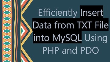 Efficiently Insert Data from TXT File into MySQL Using PHP and PDO