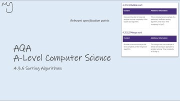 A-level Computer Science Sorting Algorithms