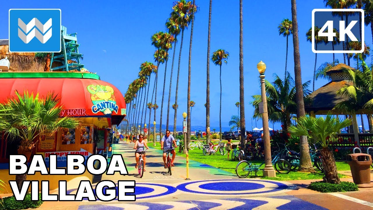 ⁣Walking around Balboa Village in Newport Beach, California 【4K】