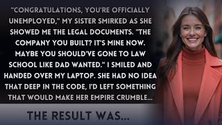 My sister used her legal skills to steal my tech company, but my secret code changed everything.
