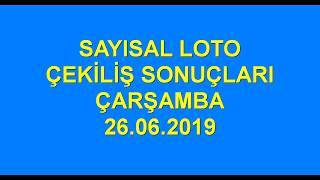 Sayısal Loto Çekiliş Sonuçları 26 haziran 2019