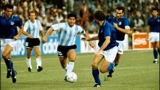 Injured Diego Maradona vs Italy - World Cup Semi Final 1990 ● The GOAT