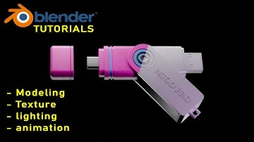blender hard surface modeling and animation Tutorial  - USB FLASH