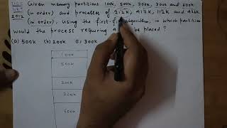 UGC NET 2012 | Memory Management | First Fit Algorithm