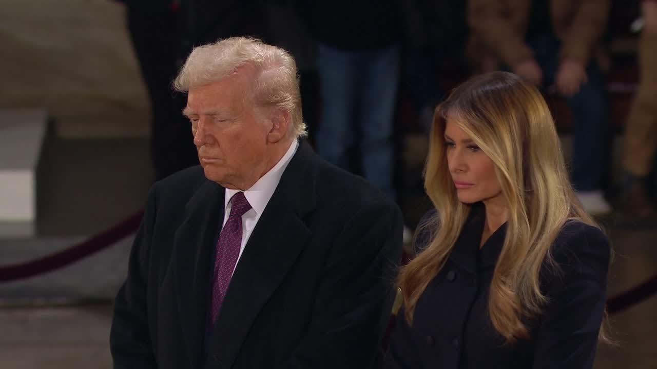 President-elect Donald Trump visits casket of former President ...