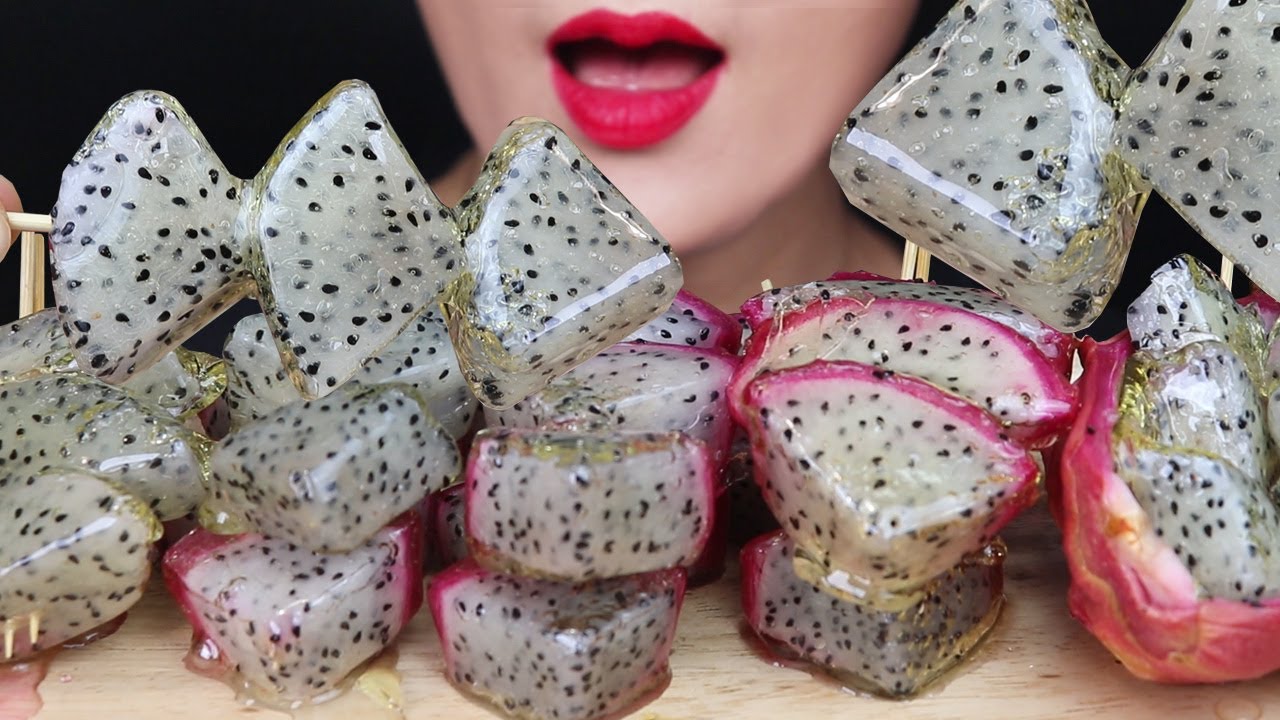 ASMR Tanghulu candied fruits(Dragon Fruit)용과 탕후루 리얼사운드 먹방 EATING SOUNDS  NO TALKING Mukbang