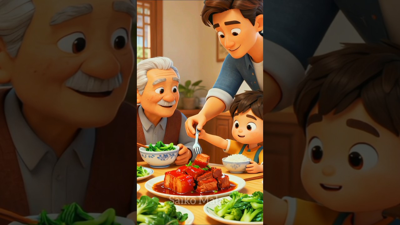 Grandpa vs Dad: The Hilarious Family Food Fight! 🍖😂 #shorts #shortvideo #saikomalas by Saiko Malas