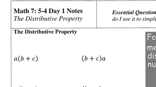 Math 7: 5-4 Day 1 Notes