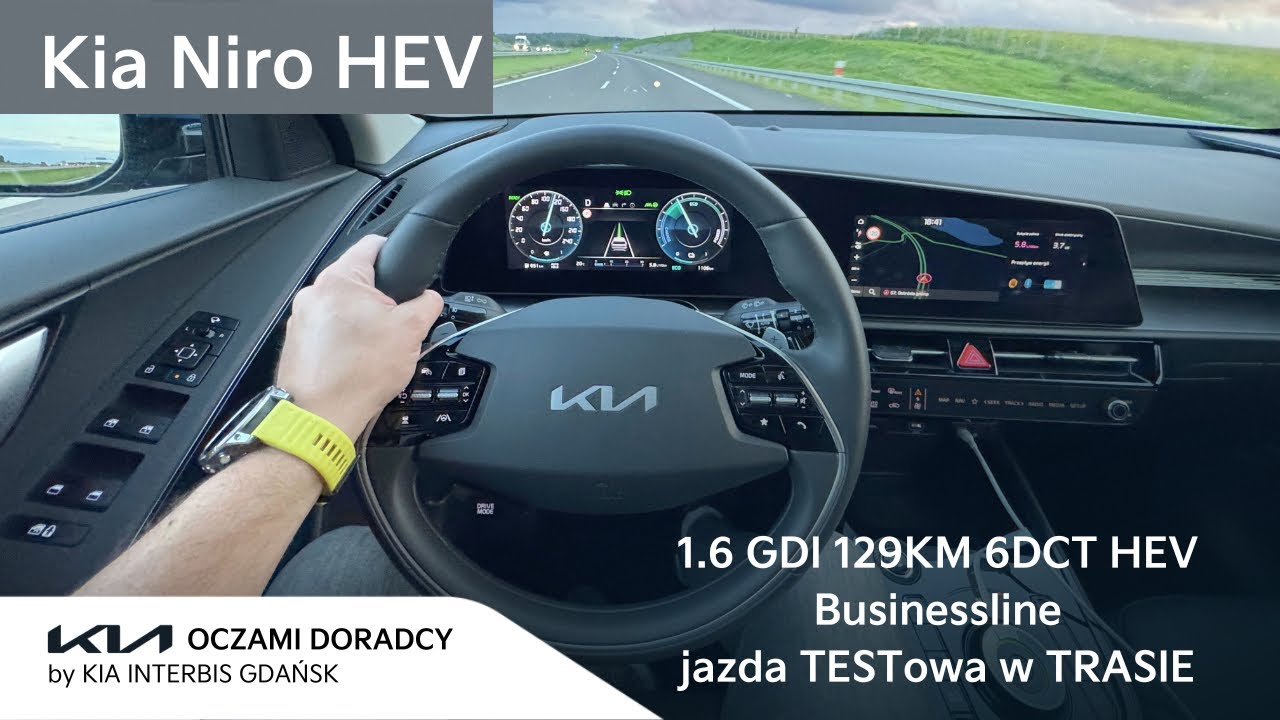 Kia Niro [1.6 GDI 129KM 6DCT HEV] jazda TESTowa w TRASIE | Businessline | 4K