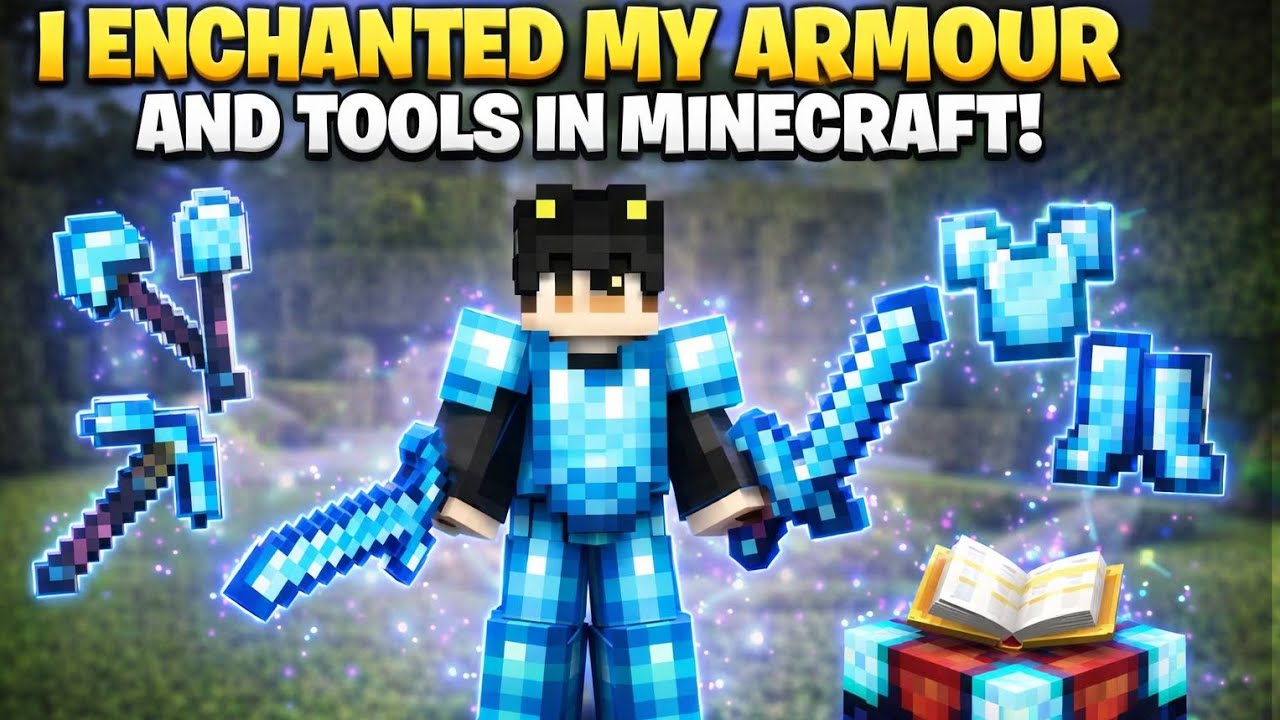 I enchanted my armour and tools in minecraft - YouTube