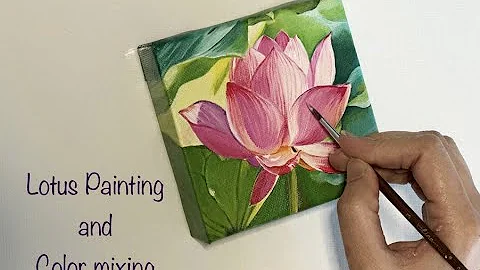 Lotus Acrylic Painting | Color Mixing | Time-lapse | Lotus Painting | Neha Vartak Art