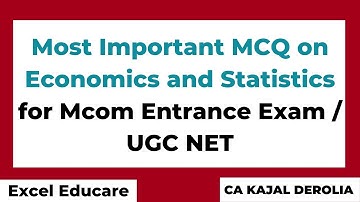 Important MCQ on Economics and Statistics | DUET | Mcom Entrance Test 2022 | Commerce |