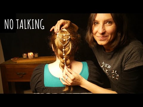 ASMR - Hypnotizing Ponytail play, combing and brushing - to talking