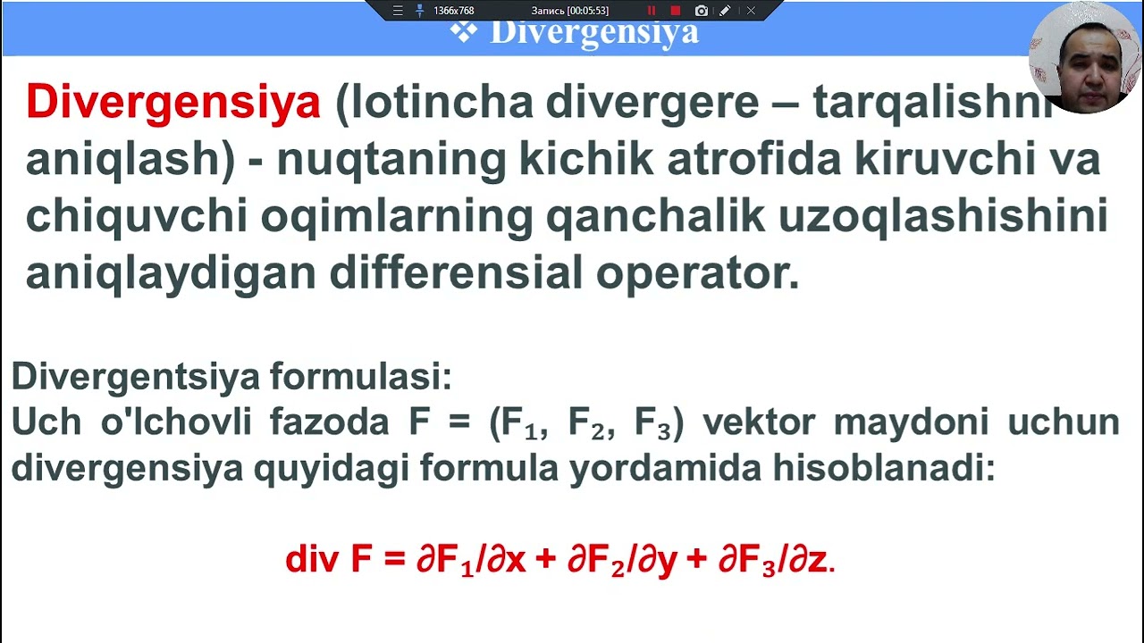 4 Ma'ruza. Fazodagi sirtga o‘tkazilgan urinma tekislik va normal. Yo‘nalish bo‘yicha hosila Gradient