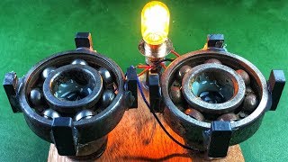Electric Free Energy Light Bulb With Magnets Using DC Motor New technology idea Project