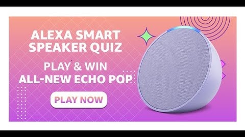 Amazon Alexa Smart Speaker Echo Pop Quiz Answers Today | 8 September 2023 | @dailyquiztime